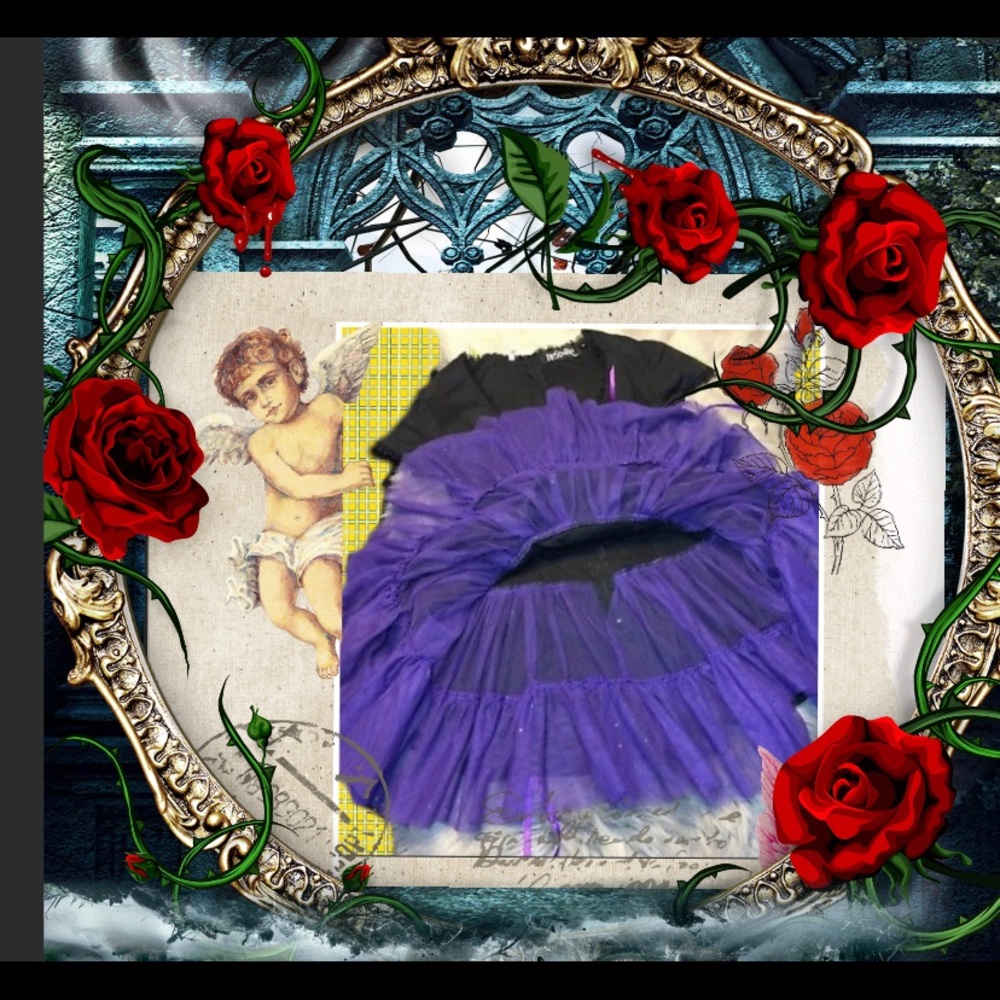 Lip Service Mini Goth Lolita Tulle Dress. - Picture 6 of 7